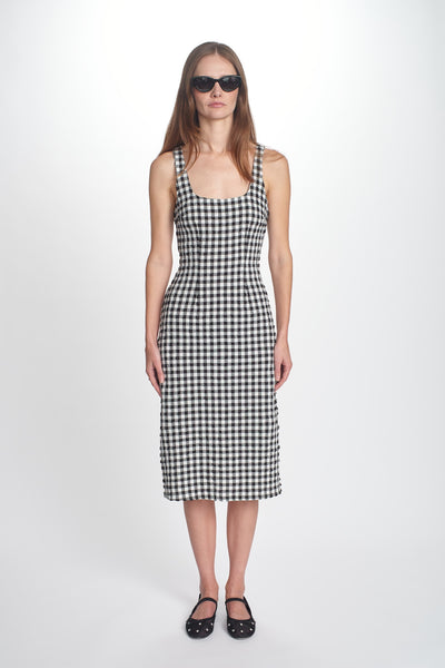 THE LAINEY DRESS-GINGHAM L / BLACK/WHITE THE LAINEY DRESS-GINGHAM L / BLACK/WHITE