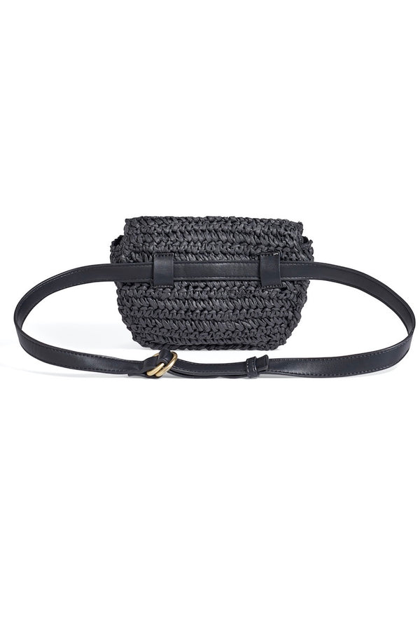 Black Woven Belt Bag