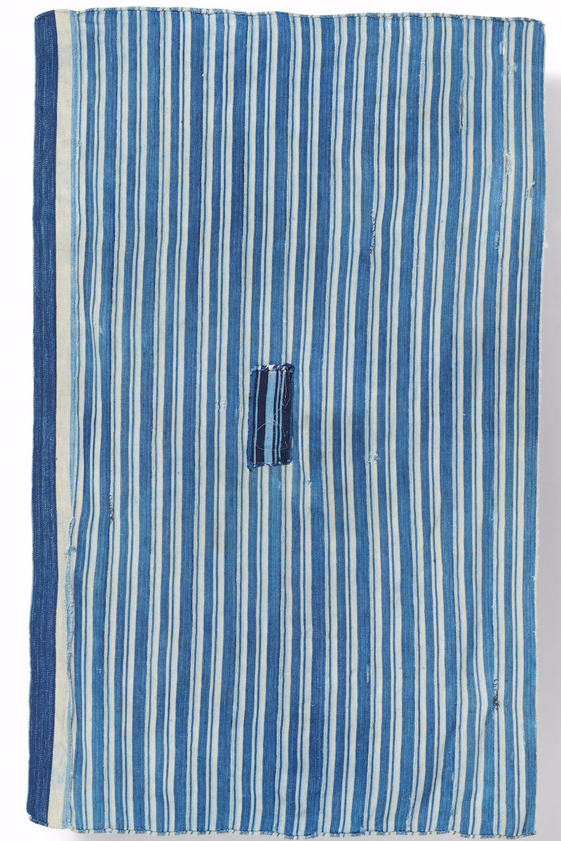 Vintage Indigo Striped Dyed Textile