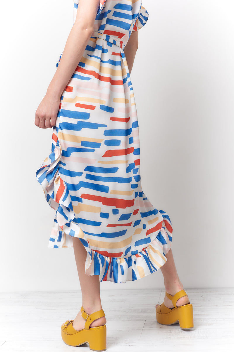 MARTA Shirt Dress - Cut Color Print