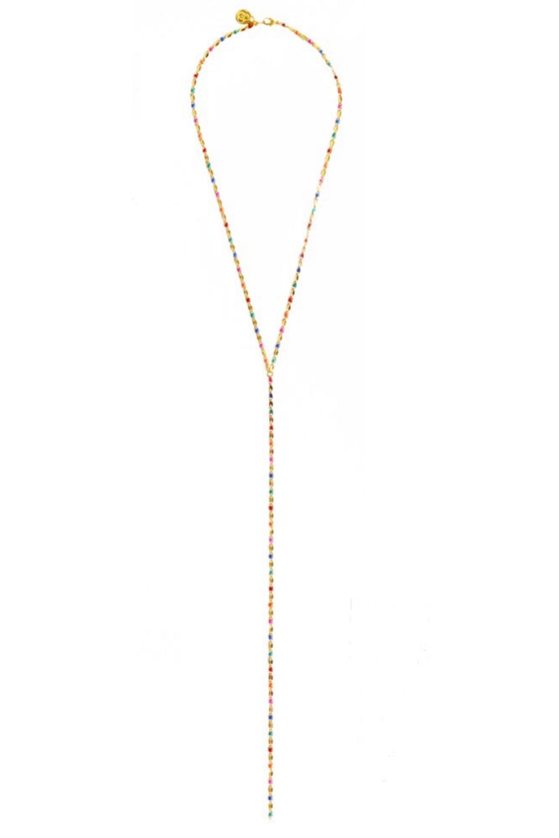 Pop Lariat Enamel Chain Necklace