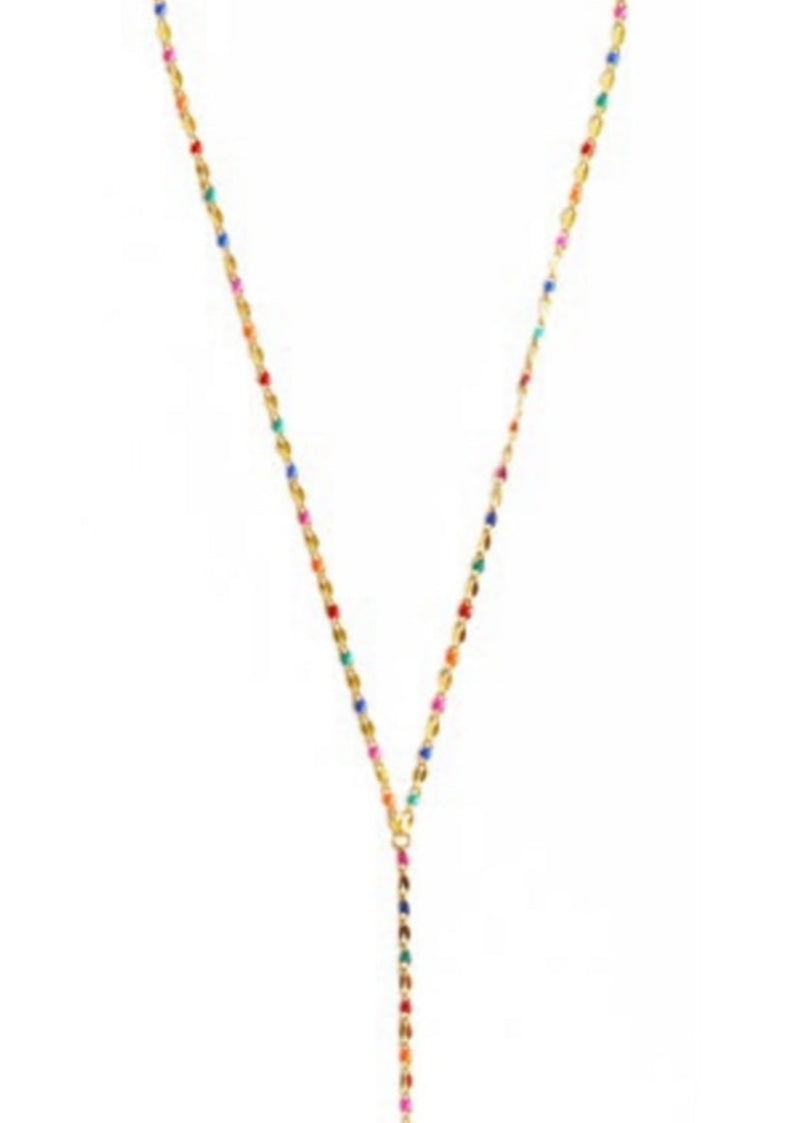Pop Lariat Enamel Chain Necklace