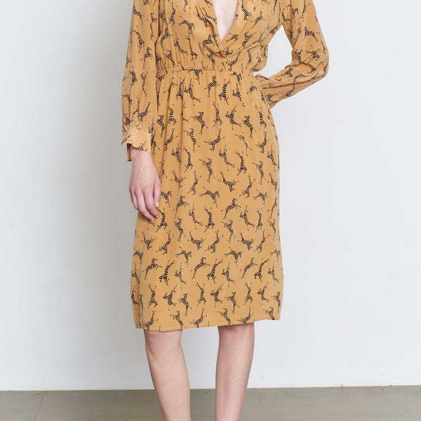 Zebra print 90's shirt dress