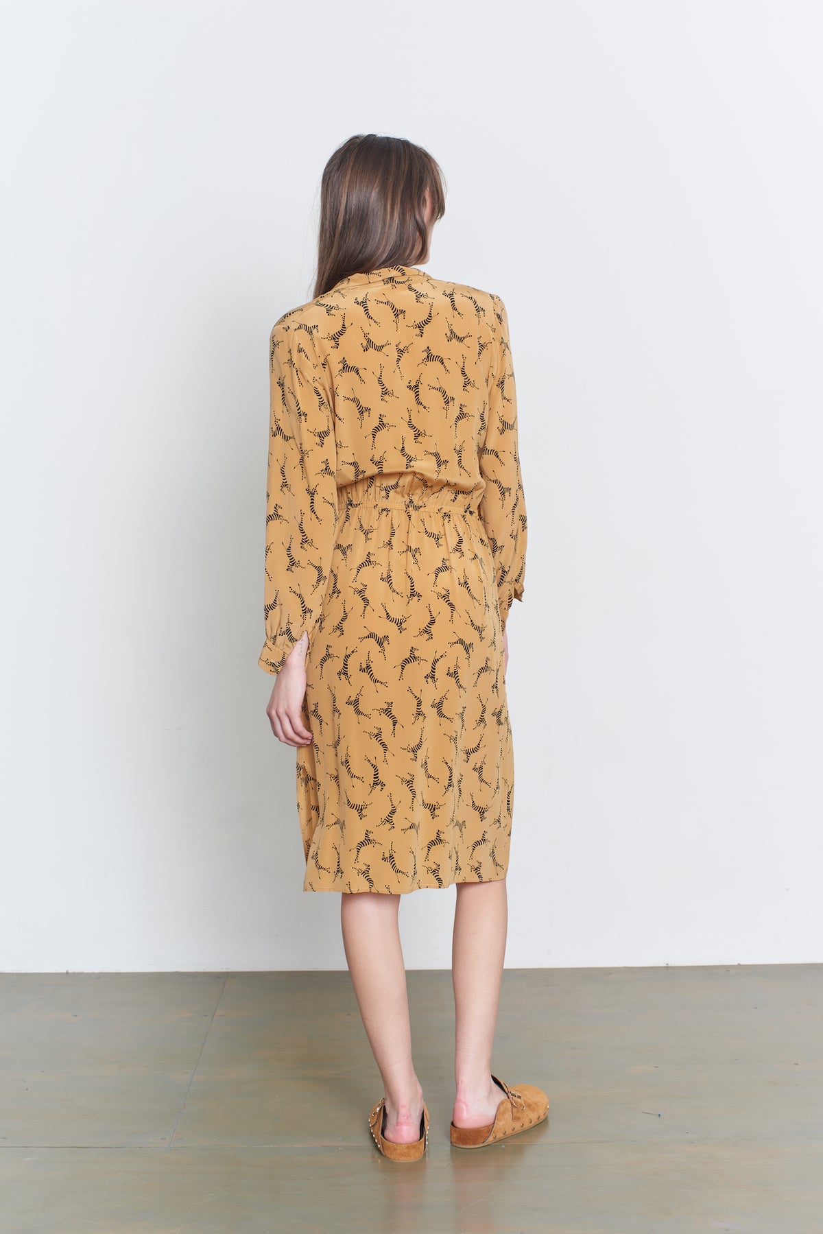 Zebra print 90's shirt dress