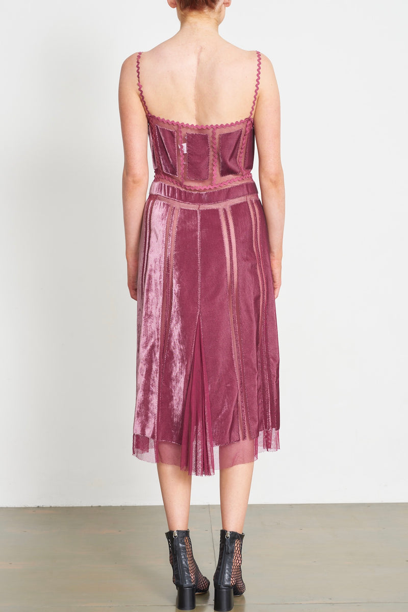 ALBERTA FERRETTI Velvet and Chiffon dress
