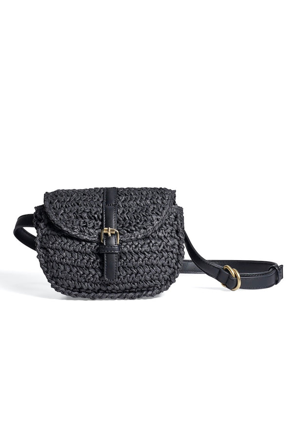 Black Woven Belt Bag