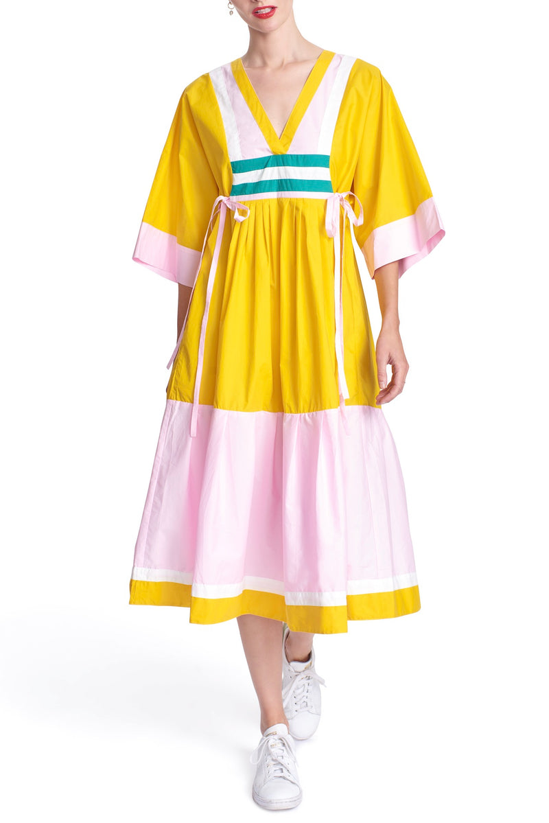 THE KIMONO DRESS - Color blocked 23