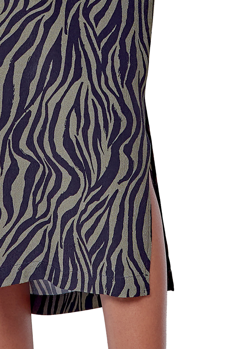 ROMMI Puff Shift Dress - Zebra