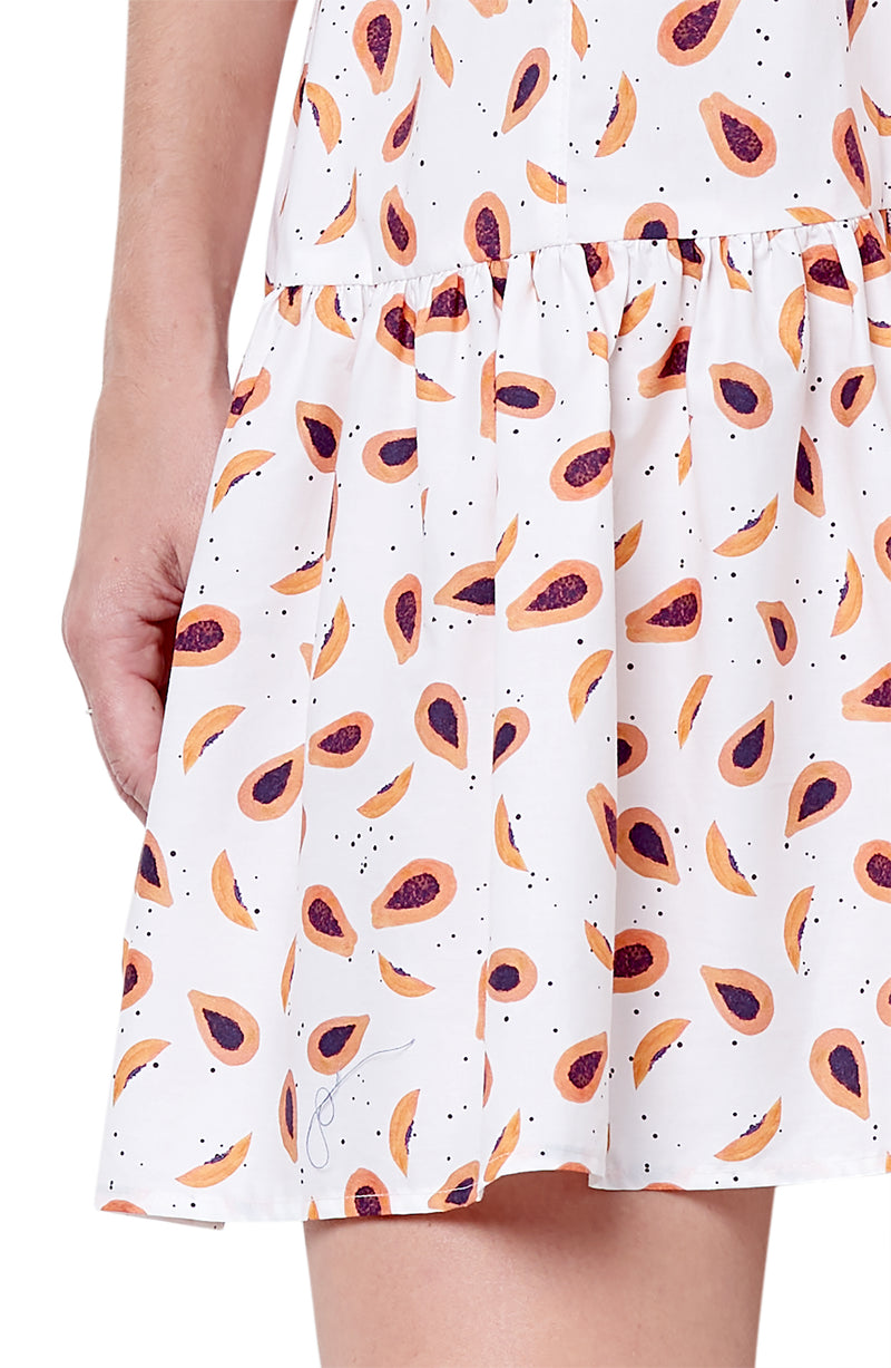 PIPER Vneck Dress - Papaya