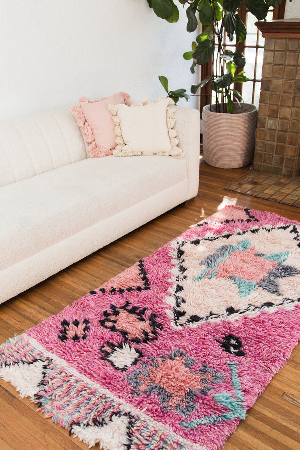 Pink Mixed Pattern Area Rug