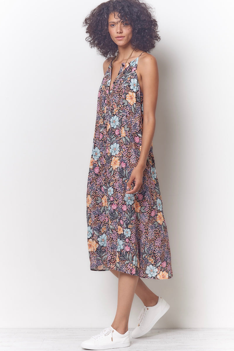 MELISSA Button Tank Dress - Floral