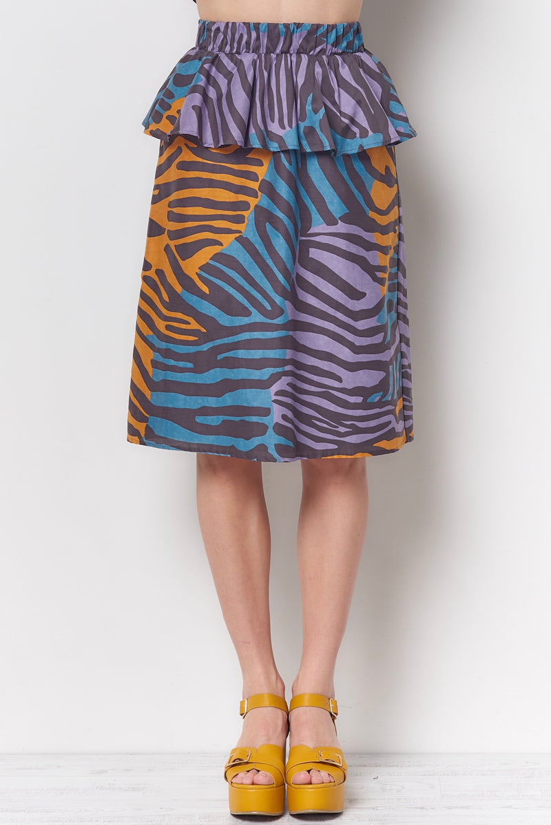 SASHA Peplum Skirt - Zebra