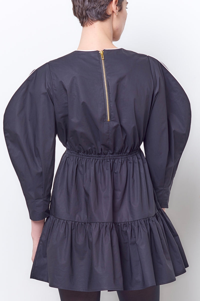 DEIRDRA Curved Sleeve Mini Dress - Poplin