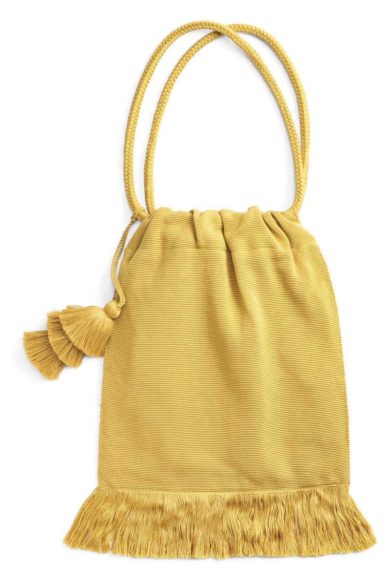 Woven Cotton Tote Bag with fringe