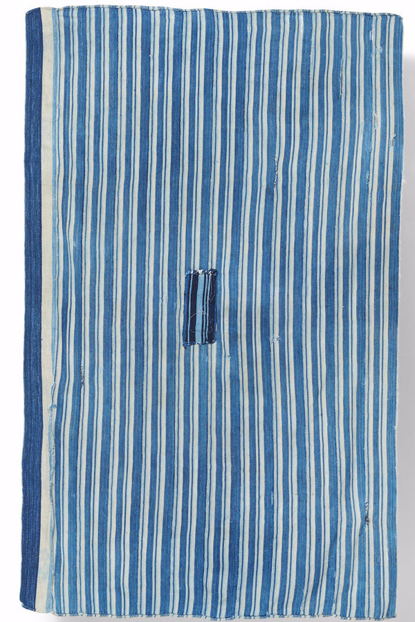 Vintage Indigo Striped Dyed Textile