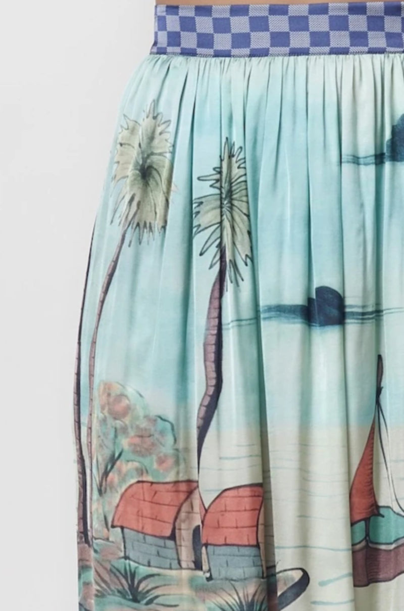 ELINA Dirndl Skirt - Seaside Print