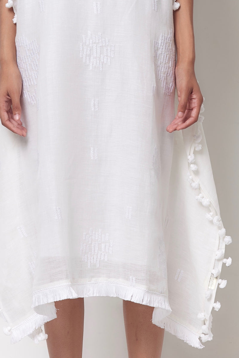 White Embroidered Caftan
