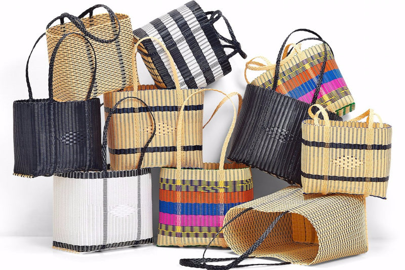 Handmade Eco Friendly Tote Bags BLK/WT