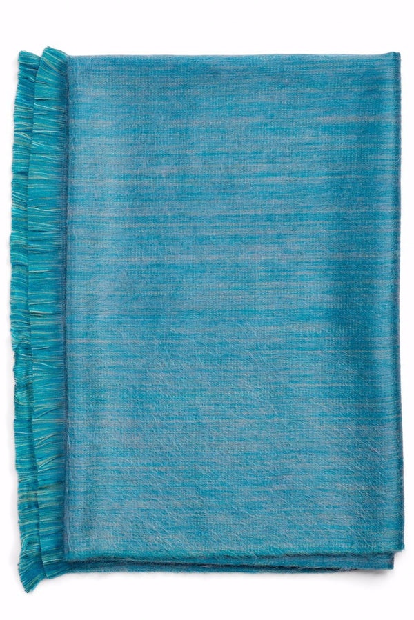 Alpaca Super Soft Heathered Throw with Fringe- Seagrass