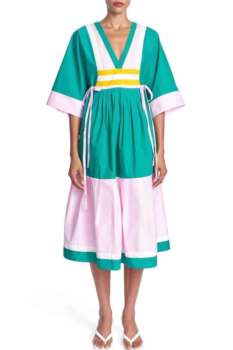 THE KIMONO DRESS - Color blocked 23
