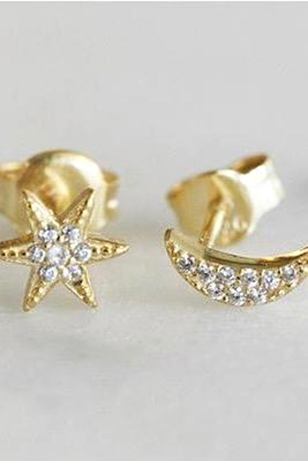 Star/Moon Stud Earrings